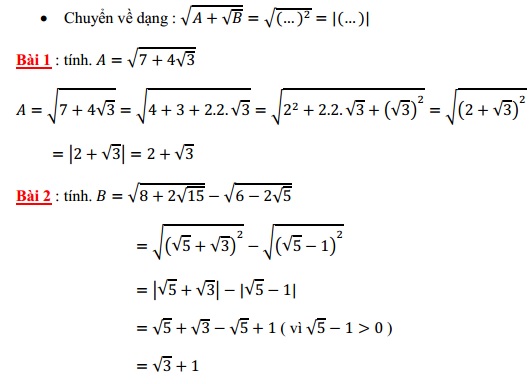 Chuyên đề căn bậc hai ôn thi vào lớp 10-3