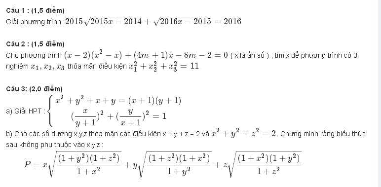 Đề thi Toán vào lớp 10 quốc học Huế năm học 2015-2016-1