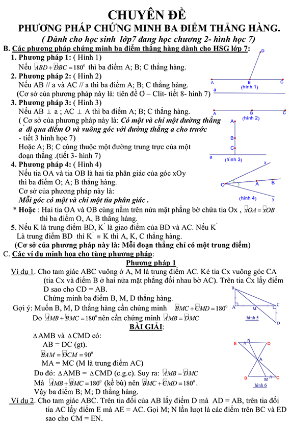 Phương pháp chứng minh 3 điểm thẳng hàng-1