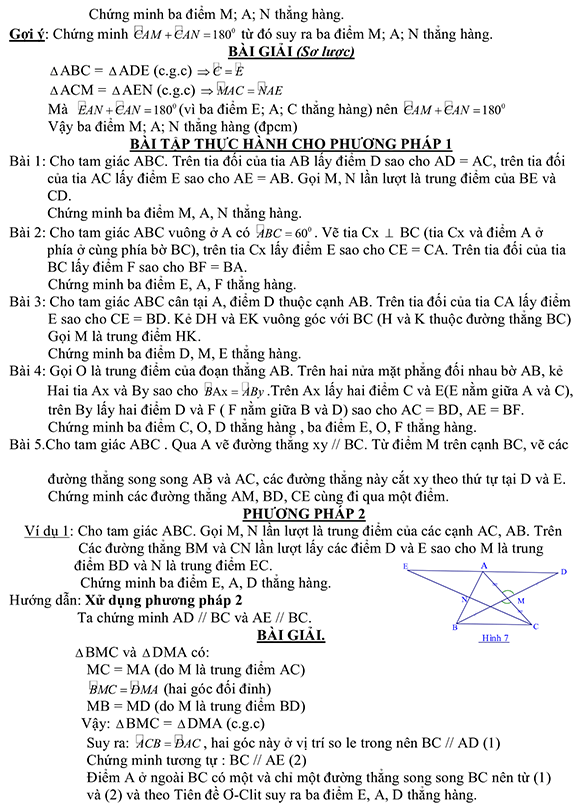 Phương pháp chứng minh 3 điểm thẳng hàng-2