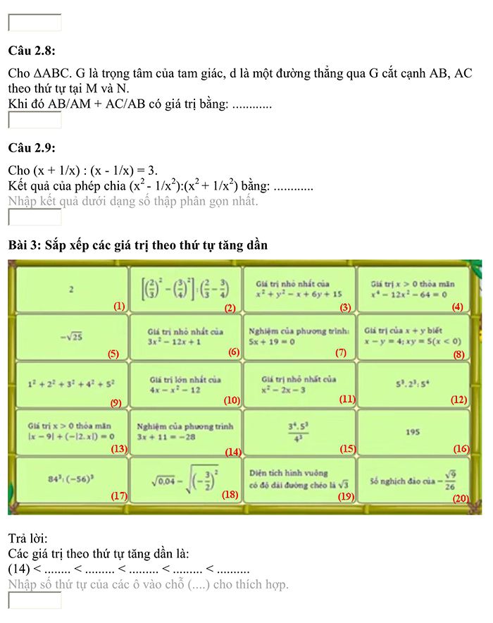 Đề thi Violympic môn Toán lớp 8-3