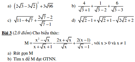 10 Đề kiểm tra Đại số 9 chương 1-7.2