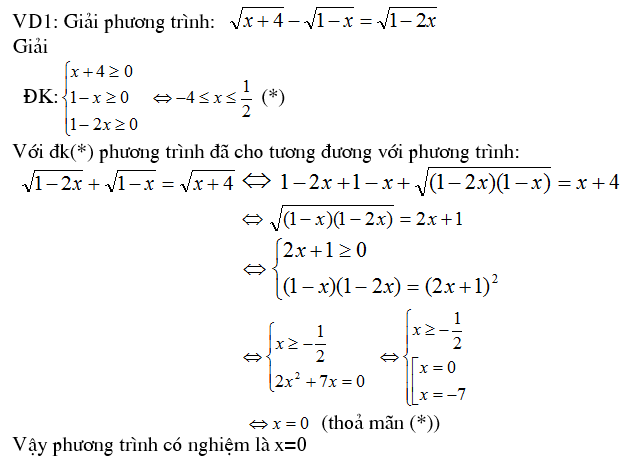 4 phương pháp giải phương trình vô tỷ - Toán cấp 2-1