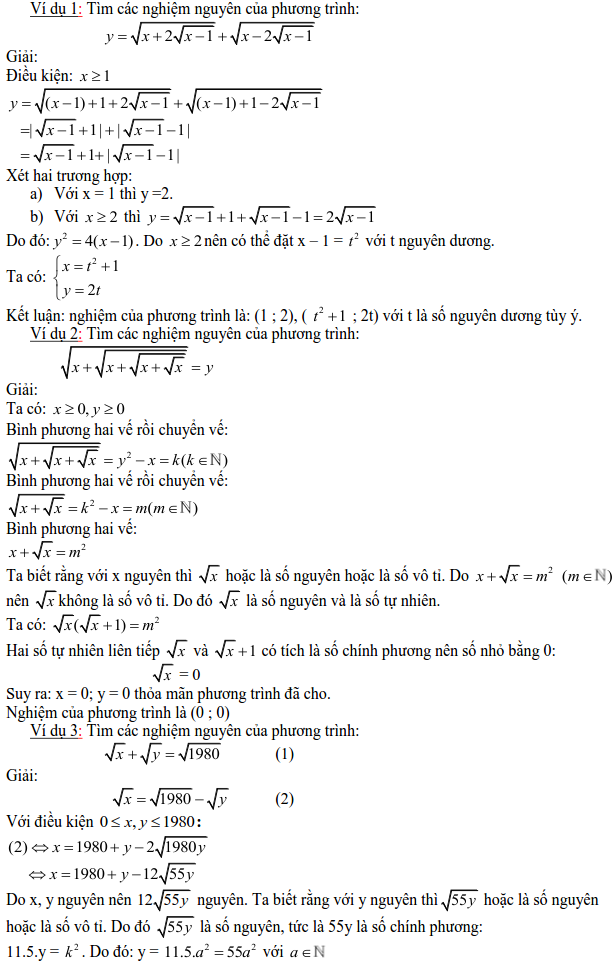 Các dạng phương trình nghiệm nguyên và cách giải-4