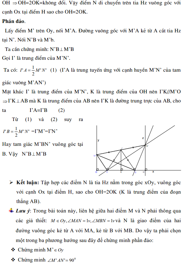 Phương pháp giải một bài toán quỹ tích - Toán lớp 9-5