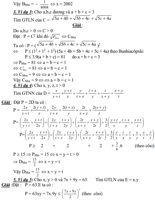 Sử dụng biểu thức phụ để tìm để tìm GTLN, GTNN-1