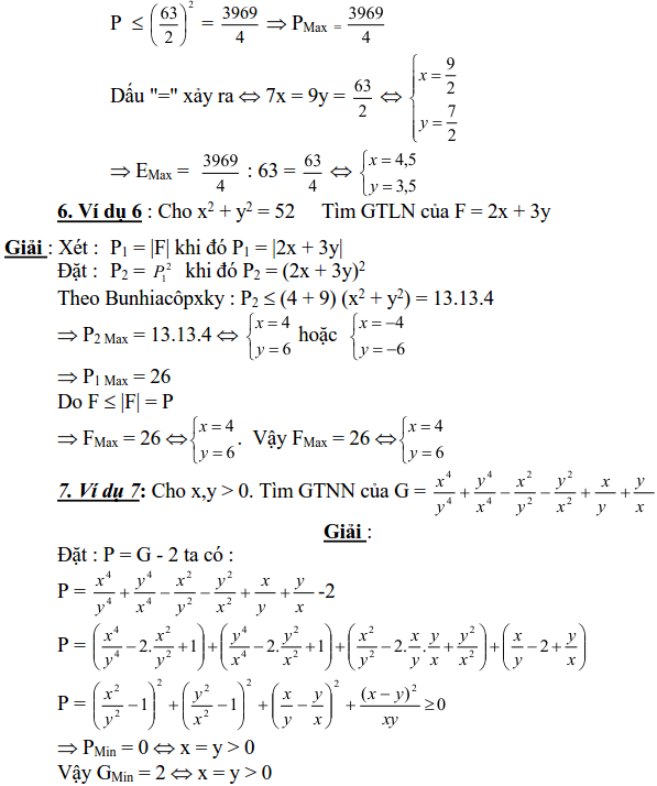 Sử dụng biểu thức phụ để tìm để tìm GTLN, GTNN-2