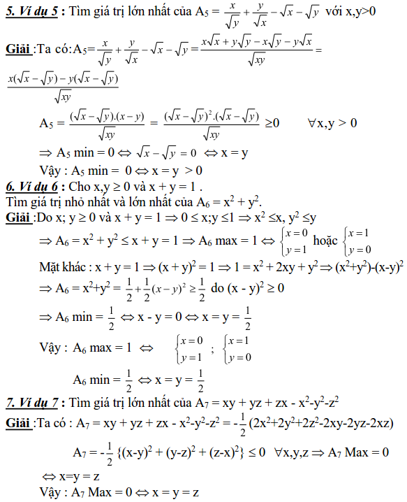 Sử dụng phép biến đổi đồng nhất để tìm cực trị (GTLN, GTNN)-2