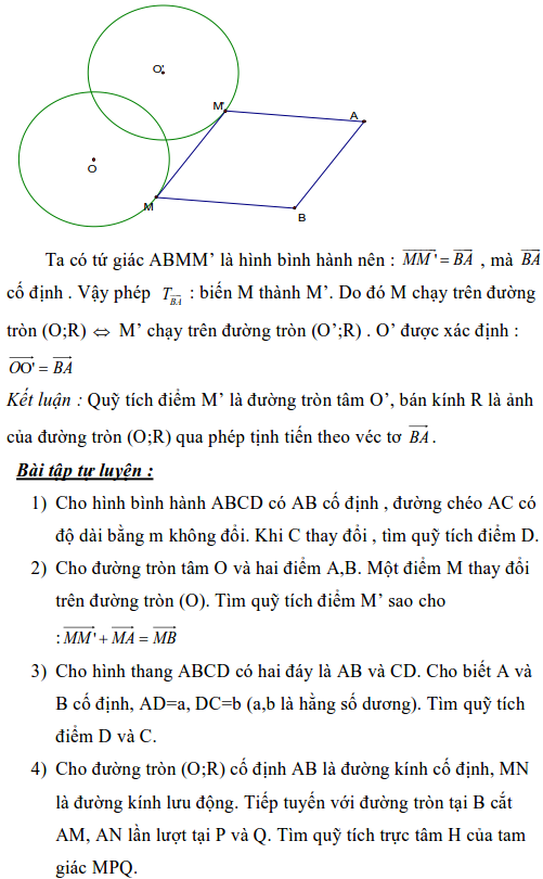 Ứng dụng phép biến hình để giải bài toán quỹ tích-2