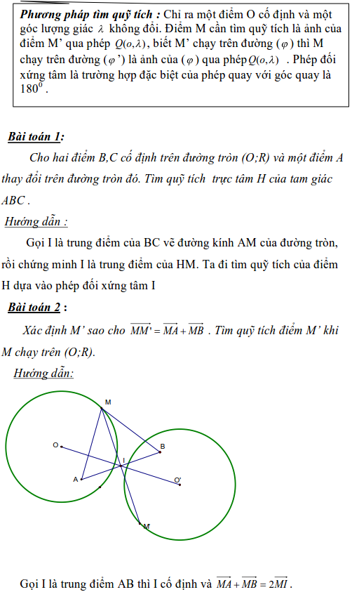 Ứng dụng phép biến hình để giải bài toán quỹ tích-7