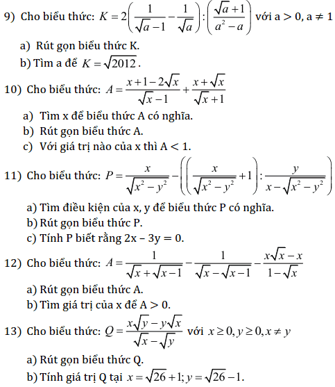 Chủ đề 1: Căn bậc 2 - Căn bậc 3 - Phần Đại số-5