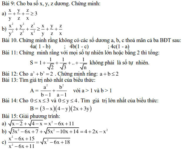 Một số bài tập bất đẳng thức-2