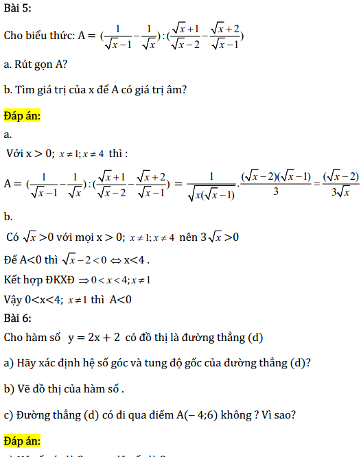 Một số bài tập điển hình ôn thi học kì Toán 9 có đáp án-3