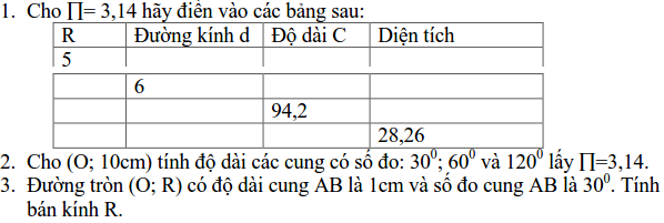 Ôn tập: Độ dài đường tròn - diện tích hình tròn-1