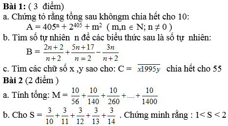 Đề thi học sinh giỏi Toán 6 số 13-1