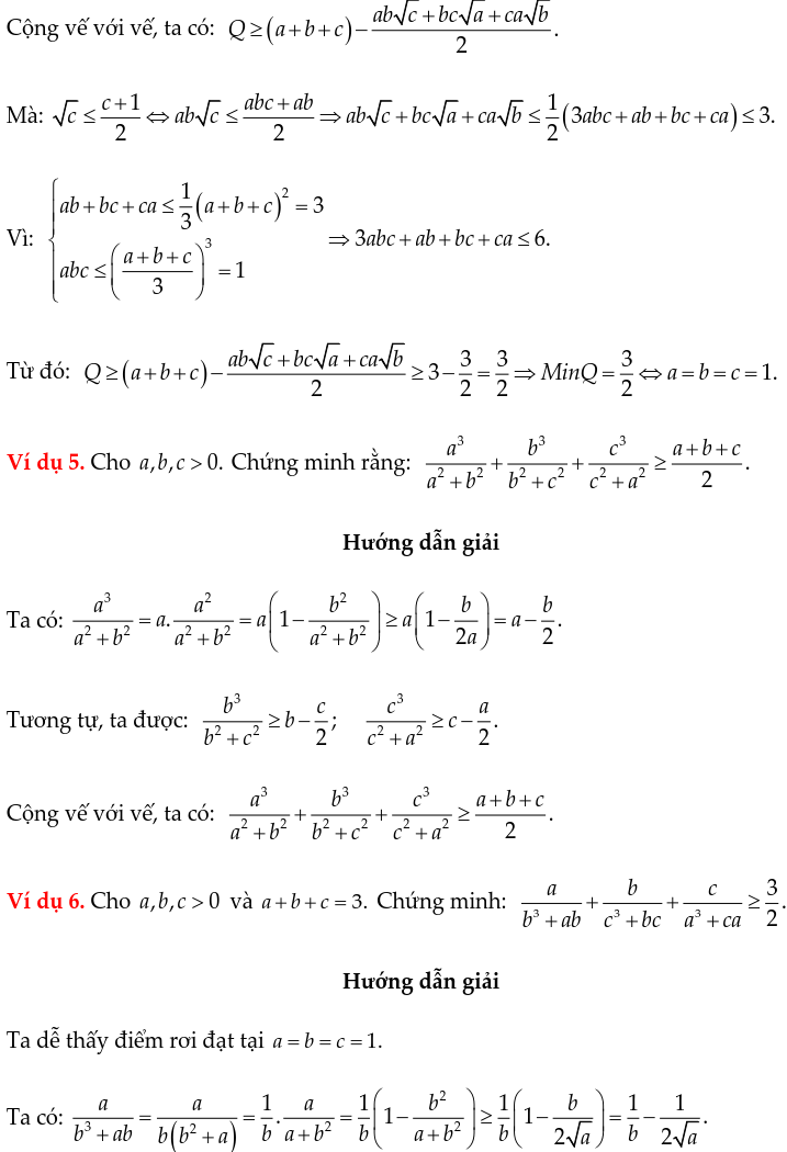 Một số ví dụ chứng minh BĐT bằng phương pháp Cauchy ngược dấu-2